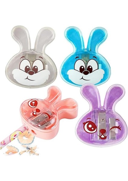 Tavşan Kalemtraş 4 Renk 1 Paket Hazneli Jumbo Kalemtıraş Tavşanlı Standart Kalem Açacağı Sevimli Plastik fiyatları