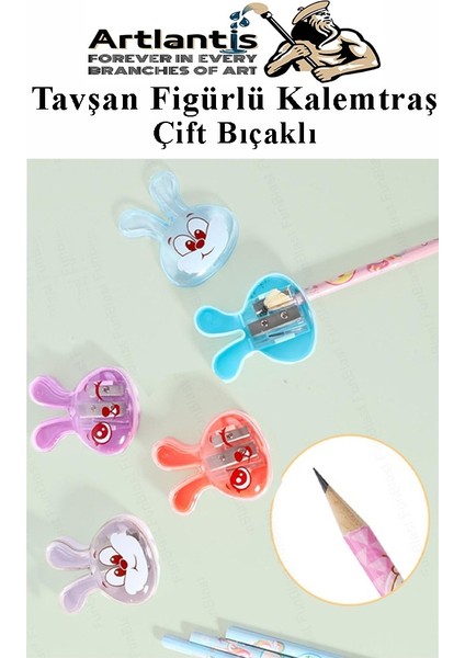 Tavşan Kalemtraş 4 Renk 1 Paket Hazneli Jumbo Kalemtıraş Tavşanlı Standart Kalem Açacağı Sevimli Plastik modelleri