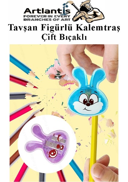 Tavşan Kalemtraş 4 Renk 1 Paket Hazneli Jumbo Kalemtıraş Tavşanlı Standart Kalem Açacağı Sevimli Plastik fırsatları