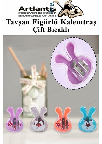 Tavşan Kalemtraş 4 Renk 1 Paket Hazneli Jumbo Kalemtıraş Tavşanlı Standart Kalem Açacağı Sevimli Plastik indirimleri