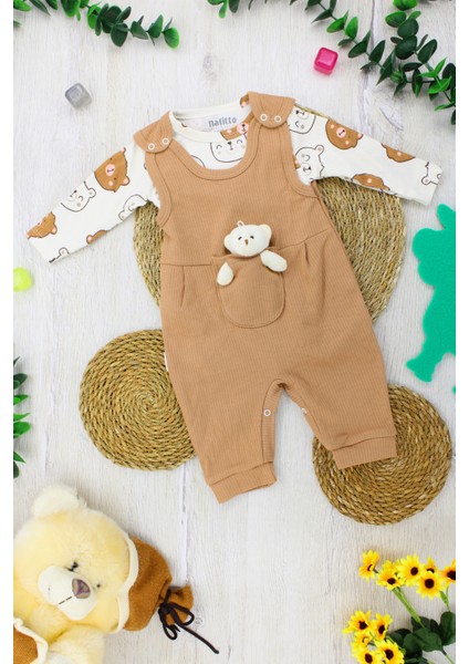 Ayıcıklı Raporlu Kumaş Erkek Bebek Çocuk Tulum 3 Ay, 6 Ay, 9 Ay fiyatları