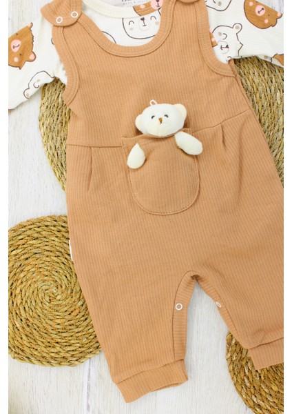 Ayıcıklı Raporlu Kumaş Erkek Bebek Çocuk Tulum 3 Ay, 6 Ay, 9 Ay modelleri