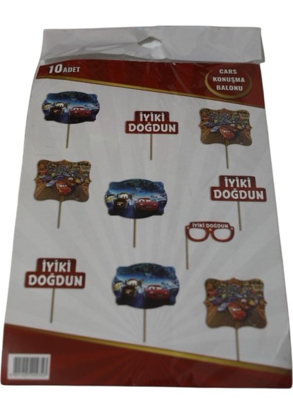 10LU Konuşma Balonu Şimşek Mcqueen