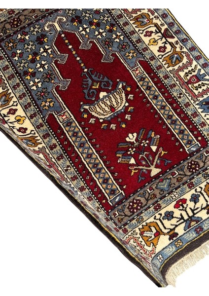 El Dokuma Sıfır Yahyalı Seccade 85 x 120 Kök Boya Yün Namazlık