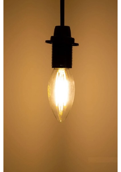 Rustik LED Ampül C35 2700K Sarı Işık 220V 4W E14 3 Adet
