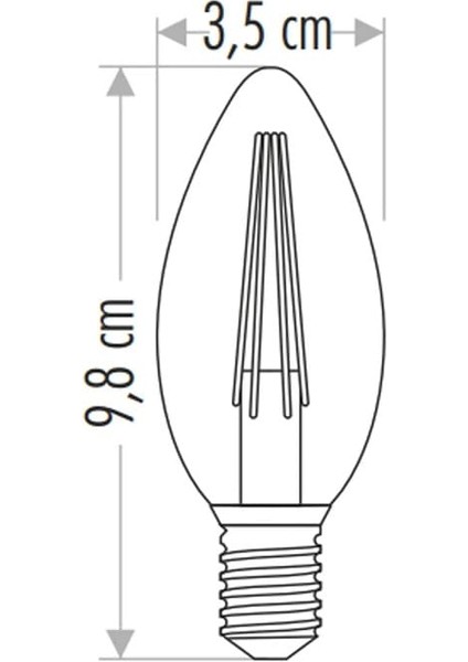 Rustik LED Ampül C35 2700K Sarı Işık 220V 4W E14 3 Adet