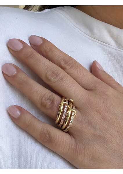 Özel Seri Pembe & Beyaz Taşlı 4lü Yüzük fiyatları