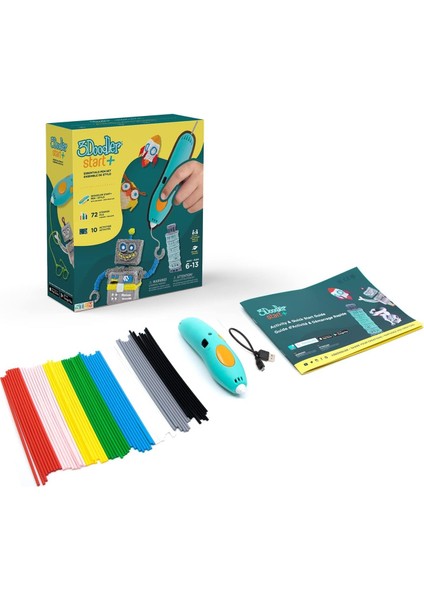 Start+ Essentials 3D Çizim Kalemi, 6 Yaş ve Üzeri Çocuklar Için Güvenli, Stem Odaklı Eğitim Seti