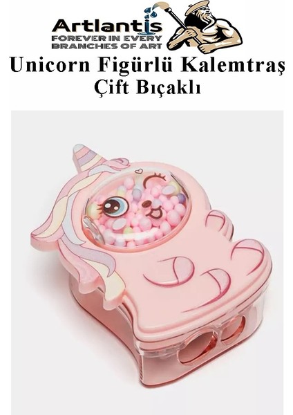 Unicorn Kalemtraş 4 Renk 1 Paket Hazneli Jumbo Kalemtıraş Unicorn Boynuzlu Standart Kalem Açacağı Sevimli Plastik fırsatları