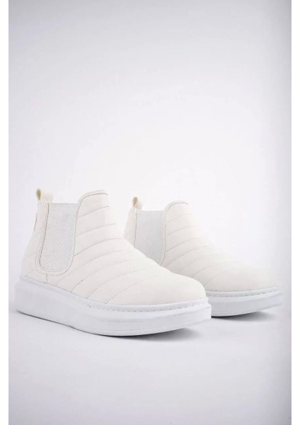 SLW205 Boston Bağcıksız Cilt Erkek Spor Bot Bt - Beyaz fiyatları