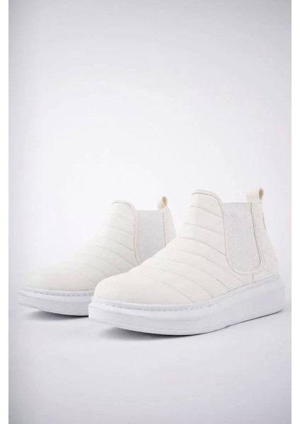 SLW205 Boston Bağcıksız Cilt Erkek Spor Bot Bt - Beyaz modelleri