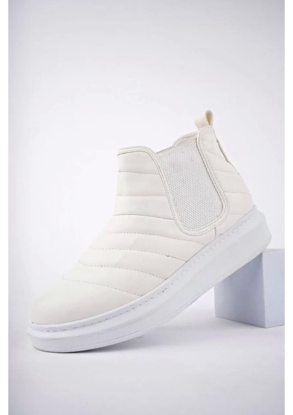 SLW205 Boston Bağcıksız Cilt Erkek Spor Bot Bt - Beyaz indirimleri