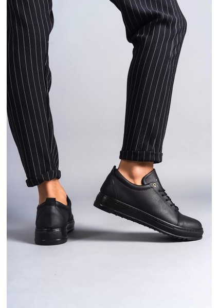SLW152 Cool Bağcıklı Cilt Erkek Günlük Spor Klasik Ayakkabı Cst - Siyah modelleri