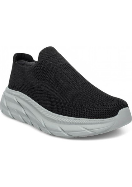 Triko Siyah-Gri Memory Foam Taban Bağcıksız Erkek Yürüyüş Ayakkabı fiyatları