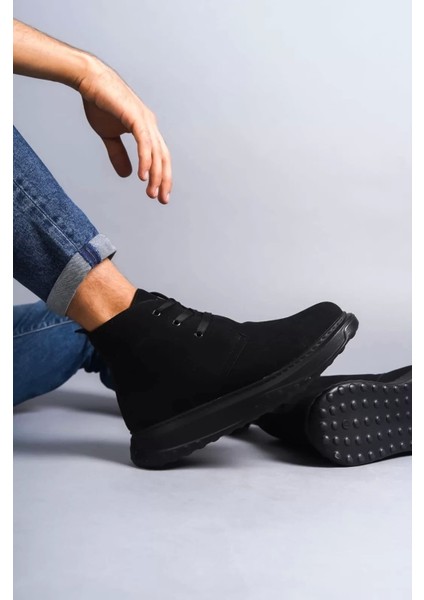 Slw204 Franca Bağcıklı Süet Erkek Spor Bot St - Siyah modelleri