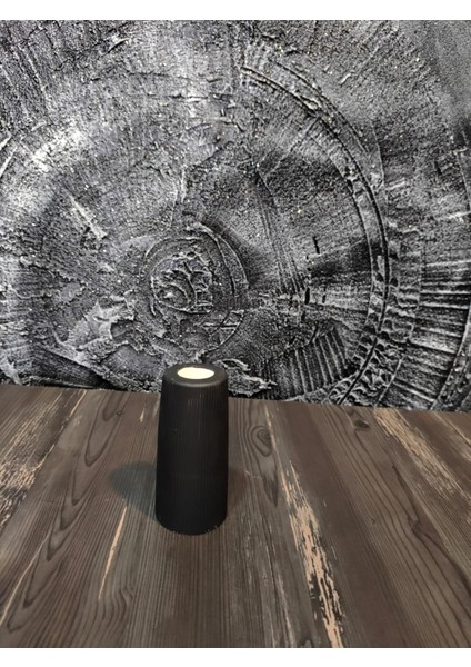 Düz Çizgili Dekoratif Vazo Obje Minimal Vazo 9 cm