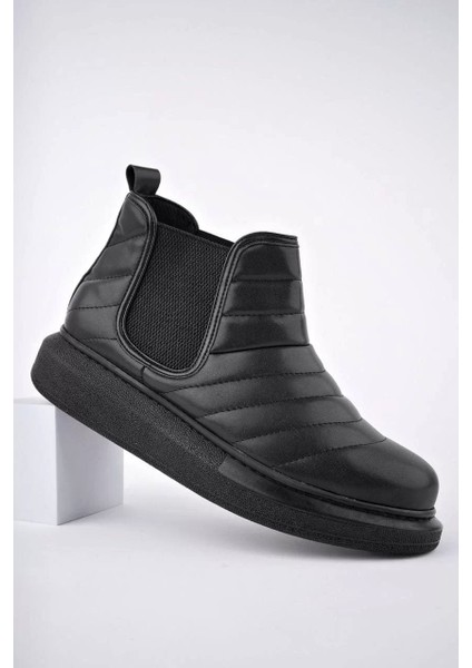 SLW205 Boston Bağcıksız Cilt Erkek Spor Bot St - Siyah modelleri