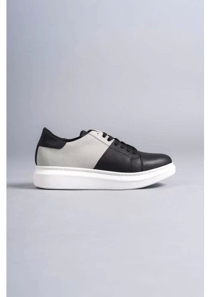 SLW151 Boost Bağcıklı Cilt Süet Erkek Günlük Sneaker Ayakkabı Csbt - Siyah/gri fırsatları