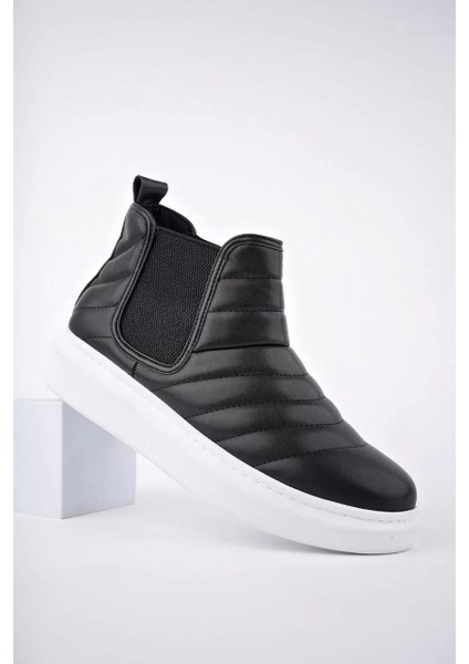 Slw205 Boston Bağcıksız Cilt Erkek Spor Bot Bt - Siyah modelleri