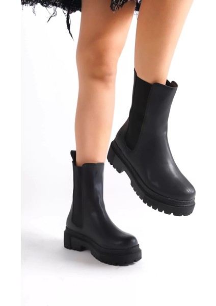 Lora Bağcıksız Lastikli Ortopedik Taban Kadın Bot St - Siyah modelleri