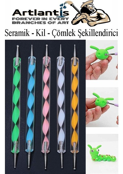 Seramik Kil Çömlek Şekillendirici 5 Li 1 Paket Akrilik Seramik Modelaj Oyma Seti Heykel Tasarım Deri Oyma Çizim Kalemi