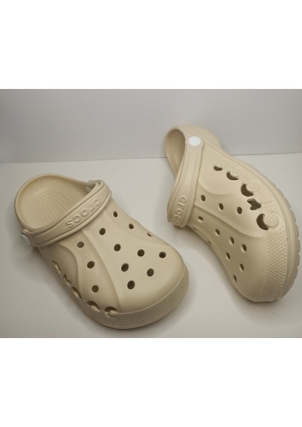 Bantsız Kendinden Desenli Krem Terlik