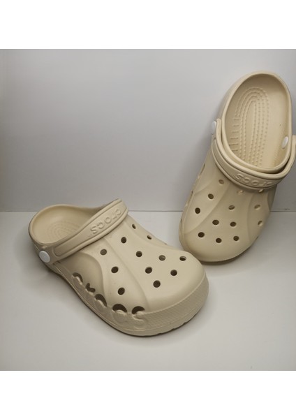 Bantsız Kendinden Desenli Krem Terlik modelleri