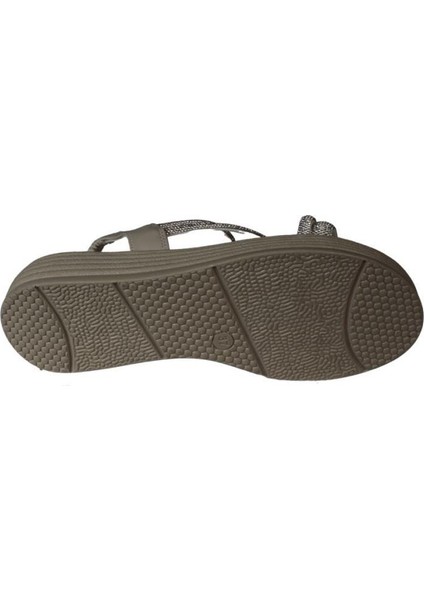 Yazkış Kadın Siyah Ten Cilt Çift Bantlı Üzeri Çapraz Taşlı 4cm Arkası Lastikli Kalın Taban Sandalet fırsatları