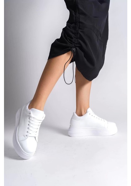 Bıana Bağcıklı Ortopedik Taban Kadın Sneaker Spor Ayakkabı Bt - Beyaz fiyatları