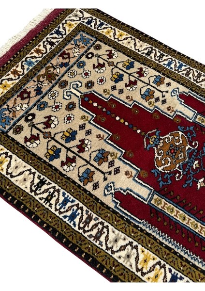 El Dokuma Sıfır Yahyalı Namazlık 80 x 130 Kök Boya Yün Seccade fırsatları