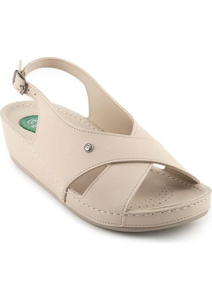 Ingane 35207-045 Topuk Jelli Anatomik Taban Kadın Snadalet Krem 36-40