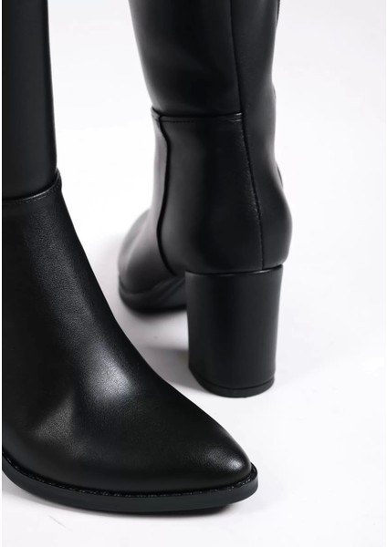 Fıorella Bağcıksız Fermuarlı Ortopedik Taban Kadın Çizme St - Siyah indirimleri