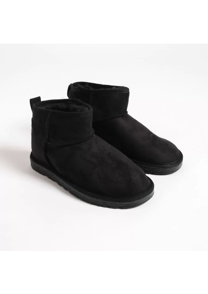 Jolıe Bağcıksız Düz Taban Içi Kürklü Kısa Süet Kadın Bot St - Siyah fırsatları