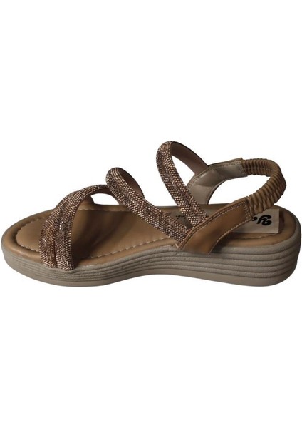 Yazkış Kadın Siyah Krem Beyaz Roz Üzeri Taş Bant Atkılı 4cm Kalın Taban Arkası Lastikli Sandalet modelleri