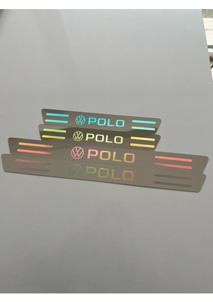 Volkswagen Polo Yazılı Aynalı Kapı Eşigi 4 Lü Set