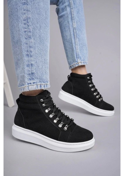 SLW206 Ottawa Bağcıklı Süet Erkek Günlük Spor Bot Bt - Siyah