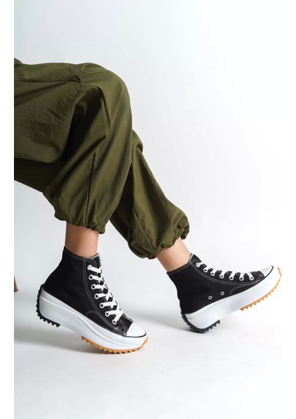 Roma Bağcıklı Ortopedik Taban Kadın Sneaker Spor Ayakkabı Bt - Siyah fiyatları