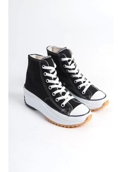 Roma Bağcıklı Ortopedik Taban Kadın Sneaker Spor Ayakkabı Bt - Siyah fırsatları