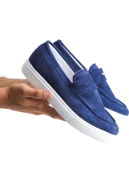 SLW180 Estilo x Bağcıksız Süet Erkek Günlük Spor Klasik Ayakkabı Sbt - Lacivert