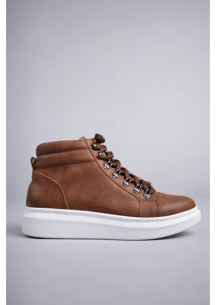 SLW206 Ottawa Bağcıklı Cilt Erkek Günlük Spor Bot Bt - Taba indirimleri