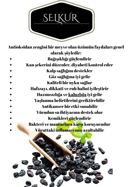 Kuru Üzüm 1kg (Özbek Üzümü-Çekirdeksiz)