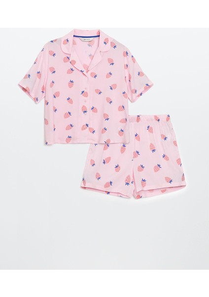Lcw Young Gömlek Yaka Desenli Kadın Şortlu Pijama Takımı (S5) indirimleri