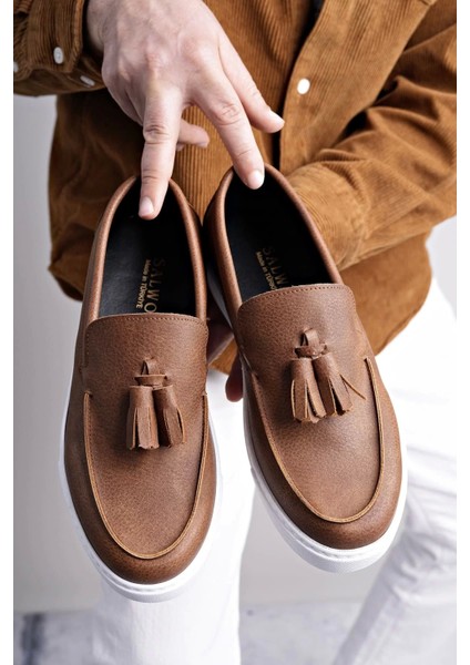 SLW153 Bloom Bağcıksız Püsküllü Cilt Erkek Günlük Spor Klasik Ayakkabı Cbt - Taba fırsatları