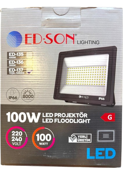 100 W Yeşil LED Projektör Dış Mekan