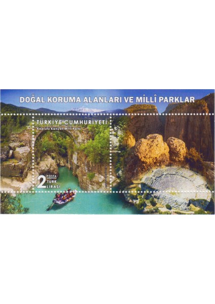 Doğal Koruma Alanları ve Milli Parklar Hatıra Blok Pul 2019. Köprülü Kanyon Milli Parkı. Damgasız.