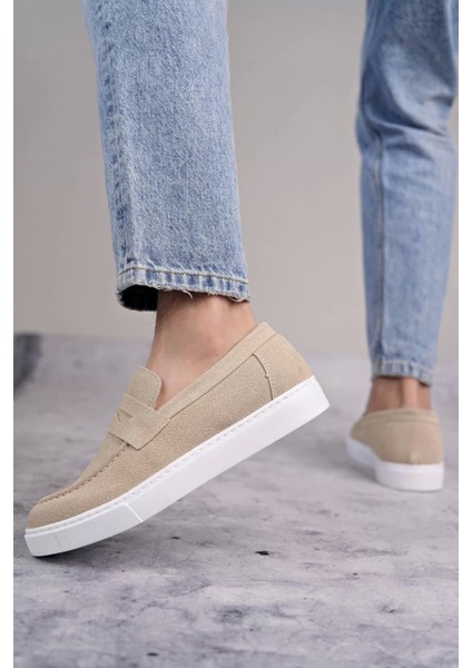 Slw180 Estilo X Bağcıksız Süet Erkek Günlük Spor Klasik Ayakkabı Sbt - Krem modelleri