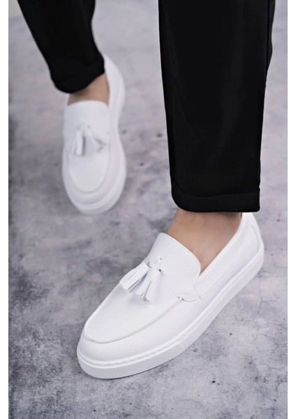 SLW153 Bloom Bağcıksız Püsküllü Cilt Erkek Günlük Spor Klasik Ayakkabı Cbt - Beyaz fiyatları