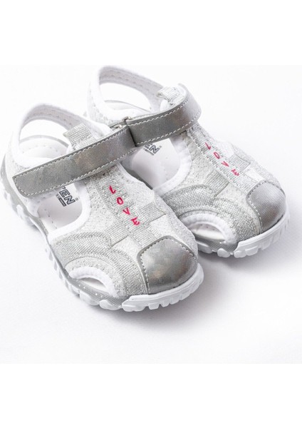 Kız Çocuk Gümüş Kapalı Kaydırmaz Taban Spor Sandalet fiyatları