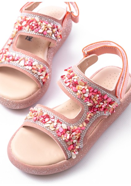 Kız Çocuk Hafif Kaydırmaz Taban Sandalet