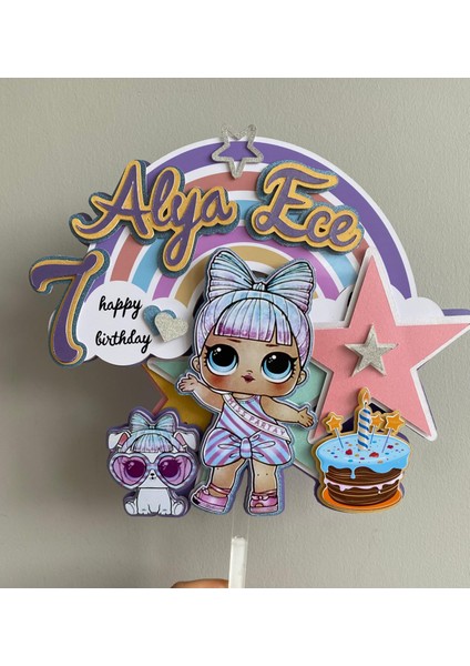 Lol Bebek Temalı 3D Cake Topper | Kişiye Özel Doğum Günü Pasta Süsü